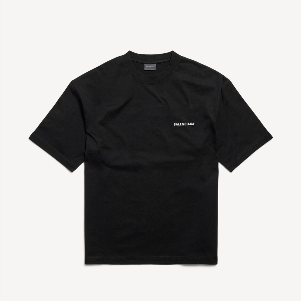 Balenciaga MEN'S LOGO T-SHIRT MEDIUM FIT IN BLACK
